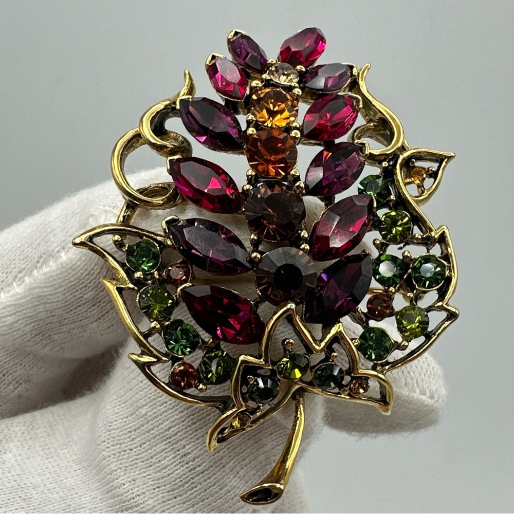 Vintage Signed RJ Graziano‎ Multicolored Brooch #677